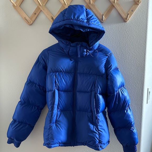 Blue puffer down omniheat jacket coat - Picture 2 of 6